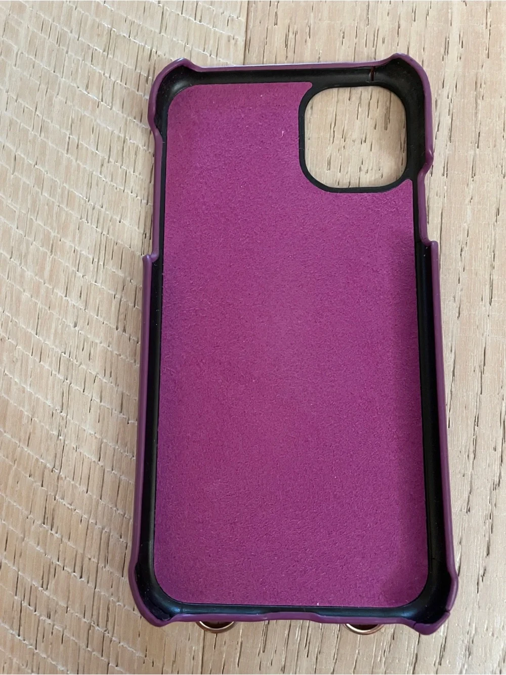 Sezane  Leather Cell Case. Magenta